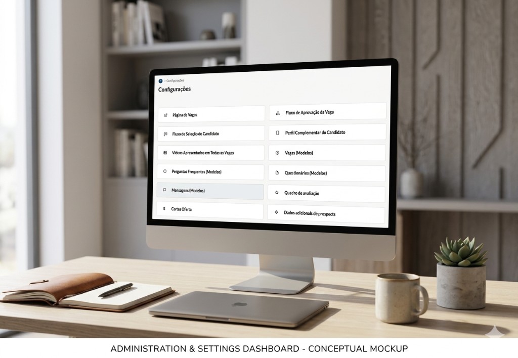 Painel de configurações da Plooral: fluxos, modelos e personalização