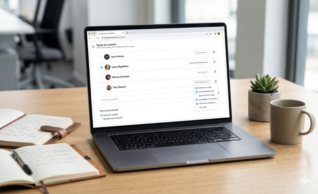 Gestão de equipe de avaliação com permissões e acesso granular