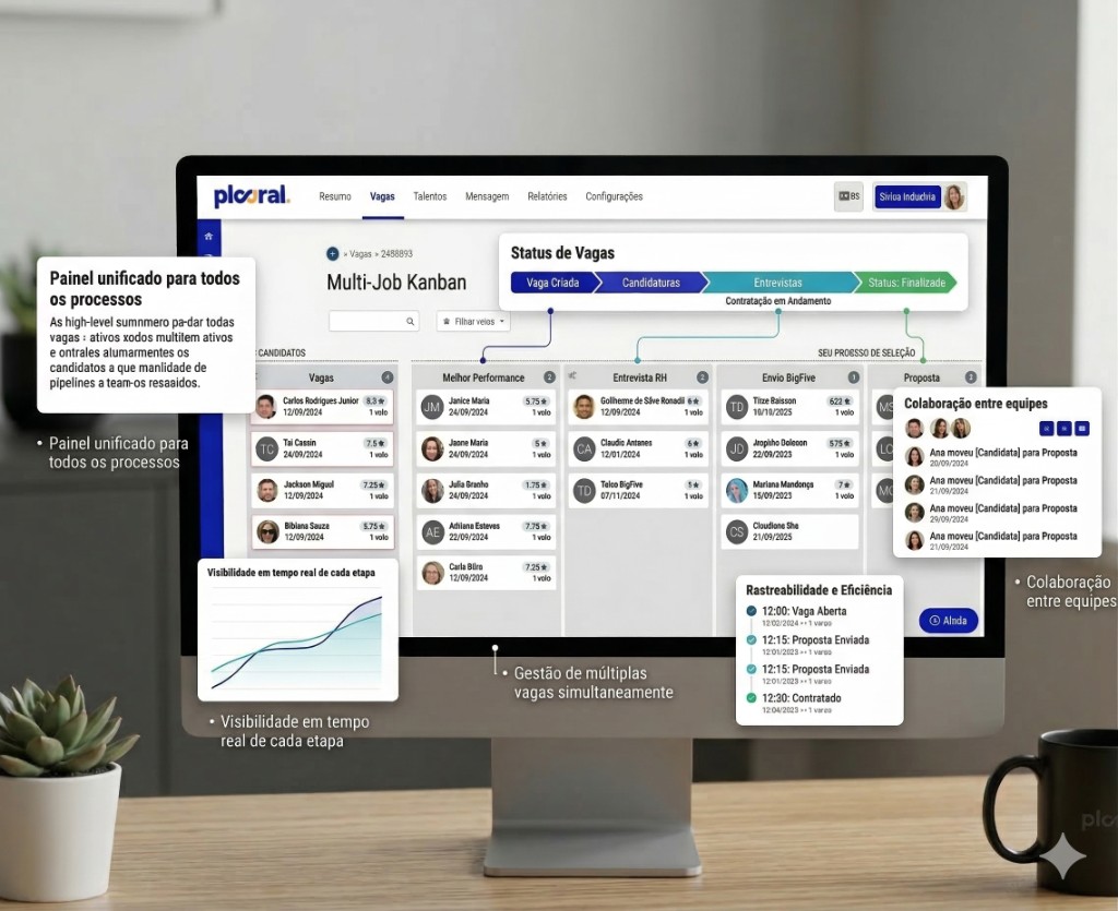 Plooral Kanban board: centralized job and candidate management
